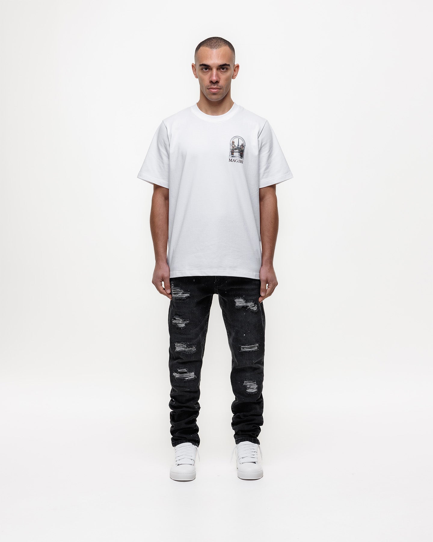 MAGIRI Ripped Slim Black Jeans